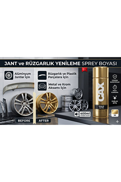 caxcolors CAX Profesyonel Oto Jant Ve Rüzgarlık Yenileme Sprey Boyası 400 ml ...