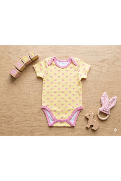 Nimini Kids 100% Organic Cotton Short Sleeve Snap Fastener Baby Bodysuit