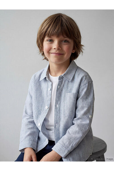 LC Waikiki Esvab • Modern & Distinctive Striped Linen Blend Boys' Shirt