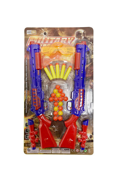 PlayFun Jucărie Set„Military Combat” - 2 Puști Lunetă Interactiv Cadou Băieți