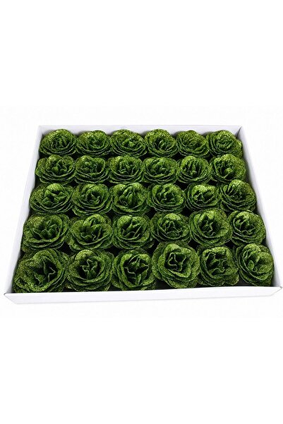 OEM Roses With Glitter 30heads Green