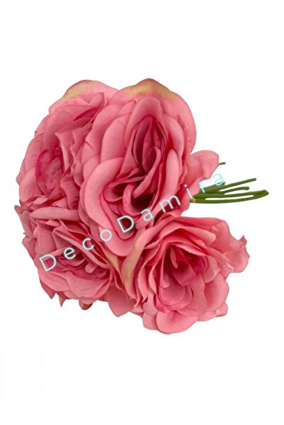 OEM Flori Artificiale Buchet Trandafiri 6 In Legatura Roz-Corai
