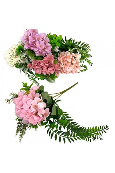 OEM Flori Artificiale Buchet O Hortensie Cu Verdeata Curgatoare Roz Prafuit