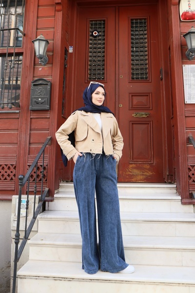 NİSUM MODA Loose Fit 100% Cotton Trousers