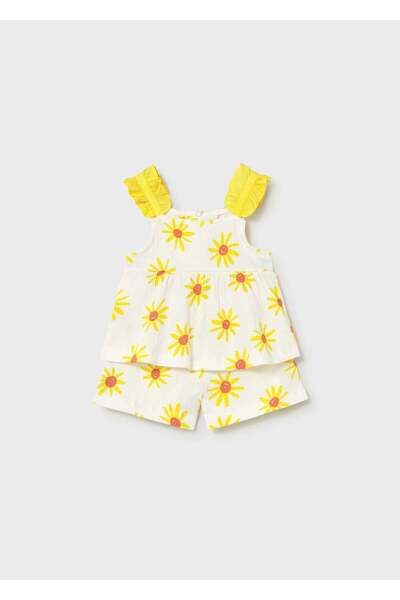 MAYORAL Baby Girl Floral Shorts Set Yellow