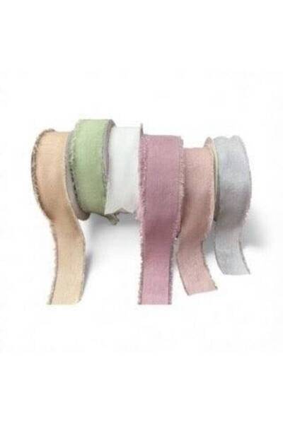 OEM Silk Ribbon Unfinished Edges 2.5cm-5m Beige