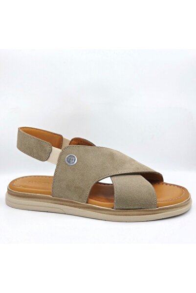 Mammamia D26Ys-2710 Mink Suede Genuine Leather Elastic Women's Sandals