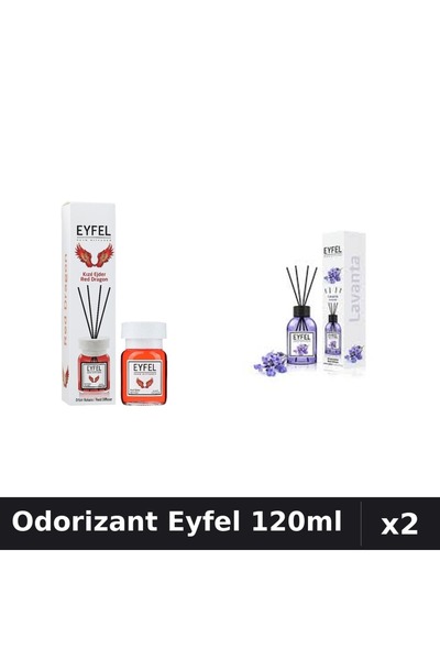 Eyfel Set 2 Odorizant Camera Betisoare 120ml - Lavanda, Red Dragon