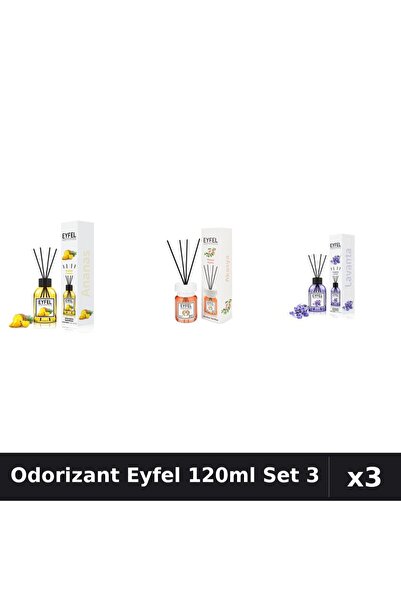 Eyfel Set 3 Odorizant Camera Betisoare 120ml - Ananas, Acacia, Lavanda