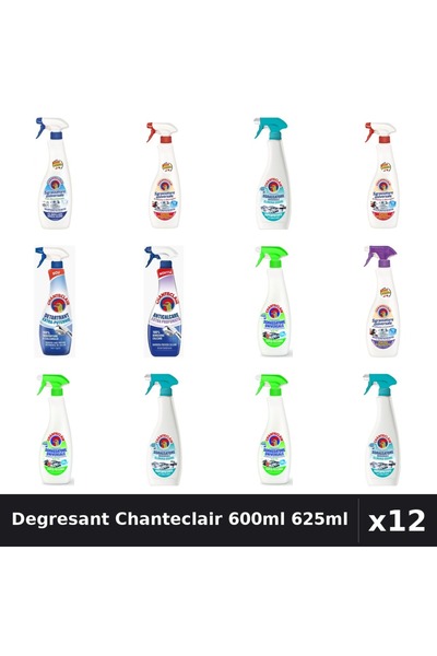 Chanteclair Set 12 Degresant Universal 600-625ml - 7 Arome Asortate Curatenie...