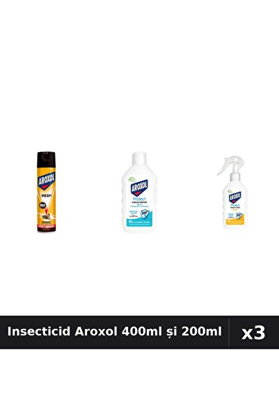 Aroxol Set 3 Insecticid - Spray 400ml + Loțiune Repelent 200ml - Anti Insecte...