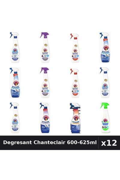 Chanteclair Set 12 Degresant Universal 600-625ml - 8 Arome Asortate Curatenie...
