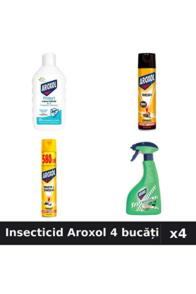 Aroxol Set 4 Insecticid 200ml-580ml - Spray și Loțiune Repelent Insecte