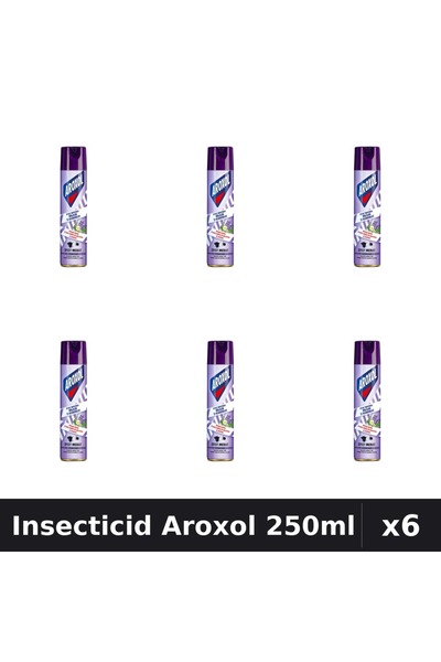 Aroxol Set 6 Spray Insecticid 250ml - Anti Gândaci, Țânțari, Muste - Protecți...