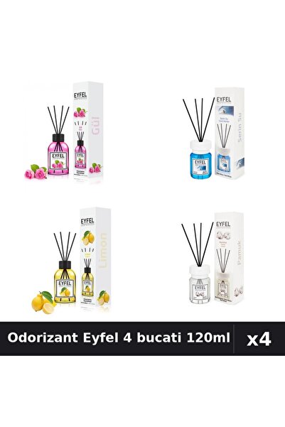 Eyfel Set 4 Odorizant Camera Betisoare - Trandafir, Cool Water, Lamaie, Bumba...