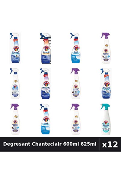 Chanteclair Set 12 Degresant Universal 600ml-625ml - 7 Arome, Detartrant, Ant...