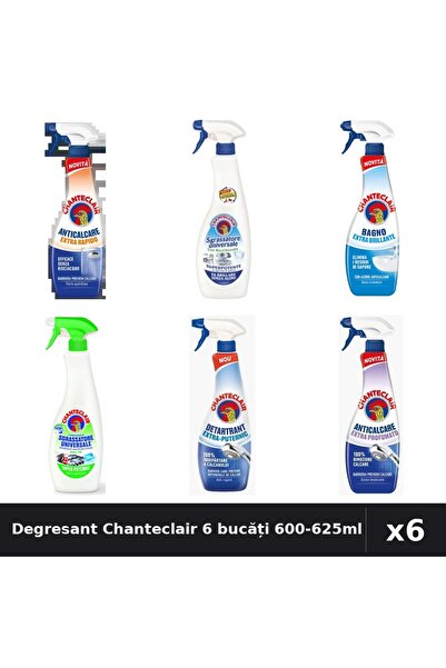 Chanteclair Set 6 Degresant Universal 600-625ml - Bicarbonat, Lămâie, Anticalcar