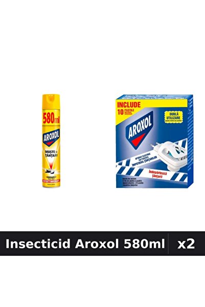 Aroxol Set 2 Insecticid 580ml - Spray și Pastile Anti-Insecte - Protecție Casă