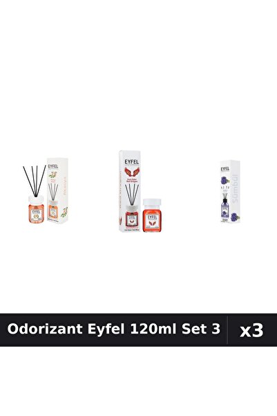 Eyfel Set 3 Odorizante Camera Betisoare 120ml - Acacia, Red Dragon, Zambile