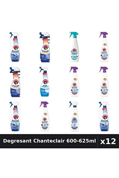 Chanteclair Set 12 Degresant Universal 600-625ml - 7 Arome, Detartrant, Antic...