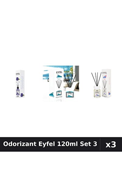 Eyfel Set 3 Odorizant Camera Betisoare 120ml - Ocean, Orhidee, Zambile