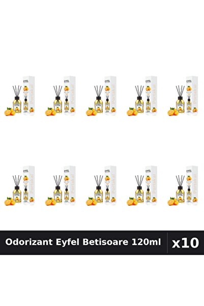 Eyfel Pachet 10 Odorizant Camera Betisoare Portocala - 120ml Parfum Intens