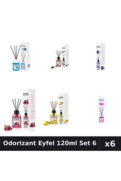 Eyfel Set 6 Odorizante Camera Betisoare - 6 Arome Asortate, 120ml Parfum
