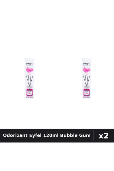 Eyfel Set 2 Odorizant Camera Betisoare Bubble Gum 120ml - Parfum Intens