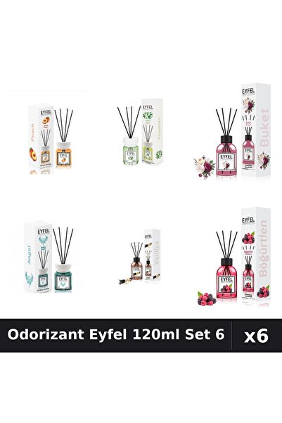 Eyfel Set 6 Odorizante Camera Betisoare - 6 Arome Asortate, 120ml Parfum