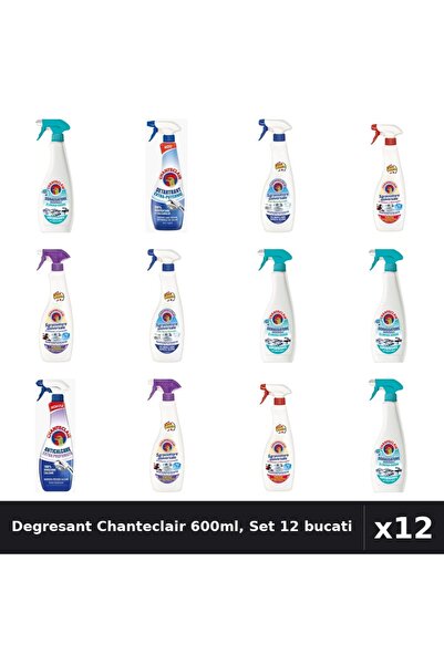 Chanteclair Set 12 Degresant Universal 600ml - 7 Arome, Detartrant 625ml, Cur...