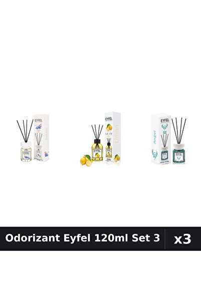 Eyfel Set 3 Odorizant Camera Betisoare 120ml - Angel, Orhidee, Lămâie