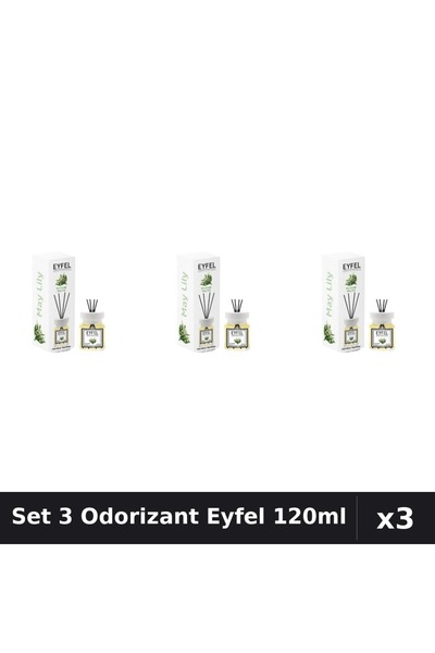Eyfel Set 3 Odorizante Camera Betisoare, Lacramioare, 120 ml