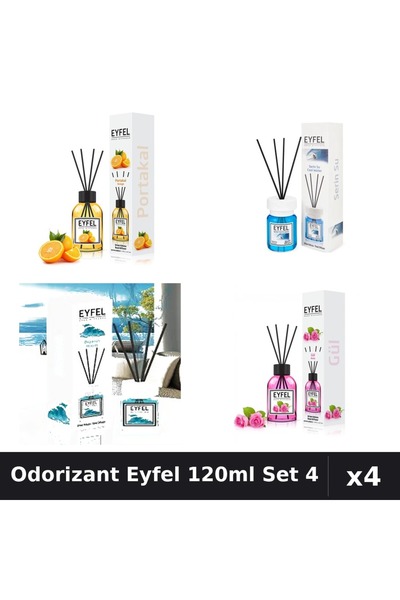 Eyfel Set 4 Odorizant Camera Betisoare 120ml - Cool Water, Ocean, Portocala, ...