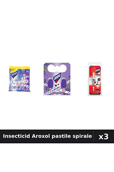 Aroxol Set 3 Insecticid Pastile/Spirale Anti-Insecte - 2, 5g, 20 bucati