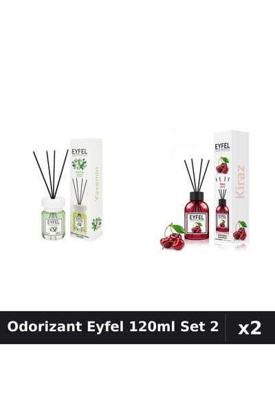 Eyfel Top Bottom Set of 2 Room Air Freshener Sticks 120ml - Jasmine, Cherries...
