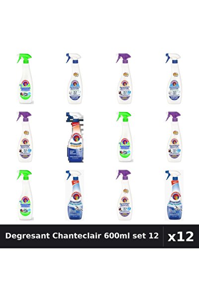 Chanteclair Set 12 Degresant Universal 600-625ml - Lămâie, Lavandă, Bicarbona...