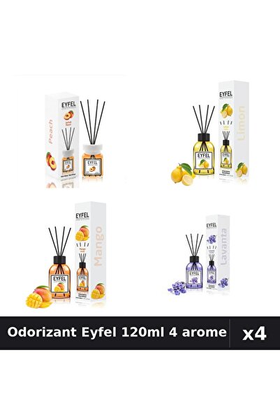 Eyfel Set 4 Odorizant Camera Betisoare - Piersica, Lamaie, Mango, Lavanda 120ml