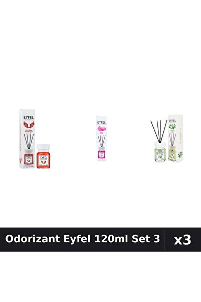 Eyfel Set 3 Odorizant Camera Betisoare 120ml - Red Dragon, Bubble Gum, Iasomie