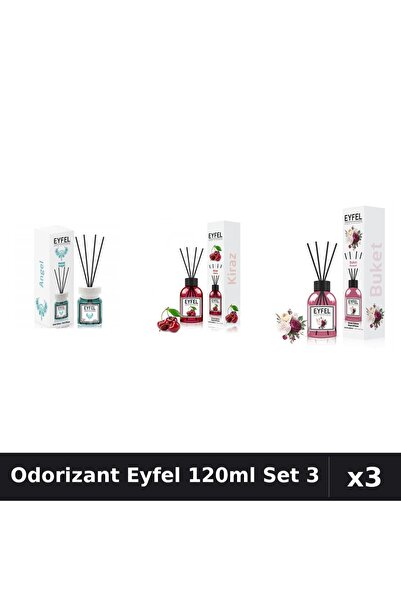 Eyfel Set 3 Odorizant Camera Betisoare 120ml - Angel, Cirese, Bouquet