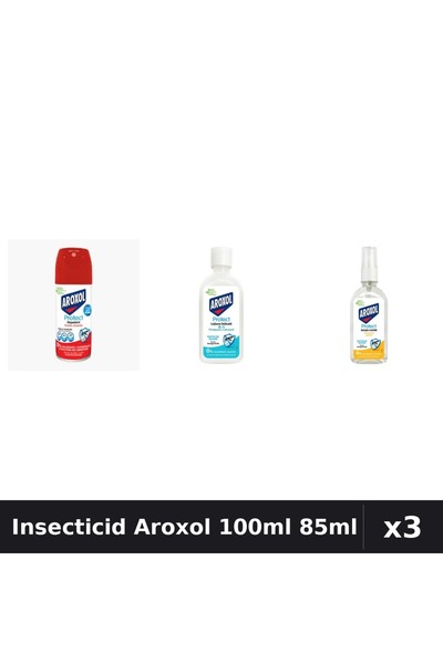 Aroxol Set 3 Insecticid - Spray 100ml + Loțiuni Repelent 85ml - Protecție Casă