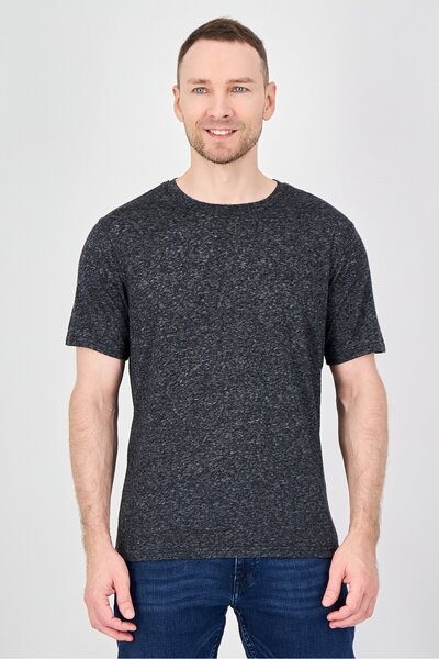 Geoffrey Beene Men Crew Neck Heather Short Sleeve T-Shirt, Black
