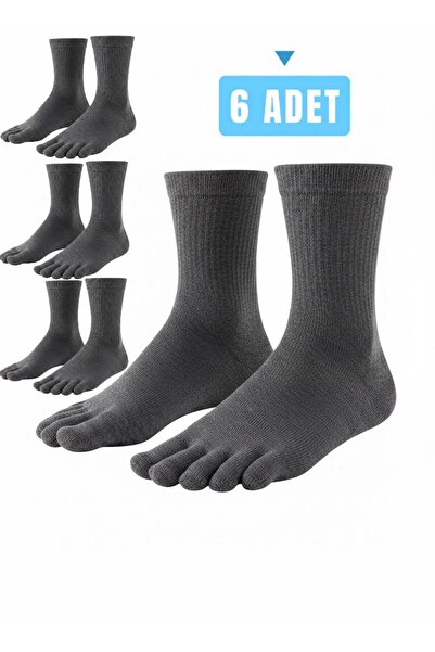 GİYU SHOP جوارب للأصابع للرجال مكونة من 6 قطع من الخيزران والفطر، مقاس 36-44