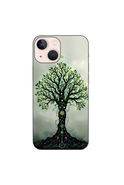 OEM Husa compatibila cu Apple iPhone 13 Mini Silicon Gel Tpu Model Mystical Tree