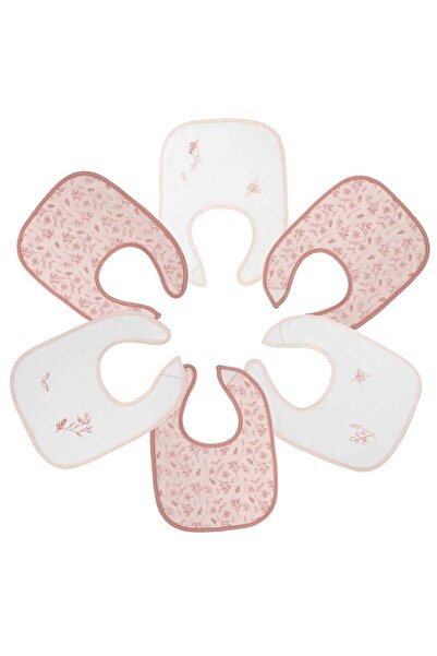 Baby Oliver Σετ 6 Σαλιαρών 22x30cm - Pink Flower - Trois Kilos Sept