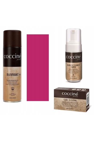 Coccine Kit curatare si ingrijire pantofi Coccine, Fuchsia, 3 bucati