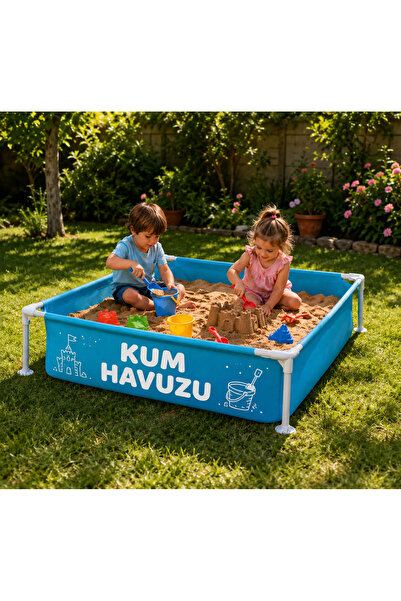 TOTTERİQ Kum Havuzu 122x122x30 cm Çocuk Oyun Havuzu Bahçe ve Balkon Kullanımı...
