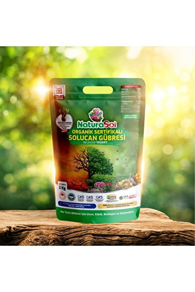 Naturasol Organik Sertifikalı Katı Solucan Gübresi 1,5 Kg (3 Litre) Sebze-Mey...