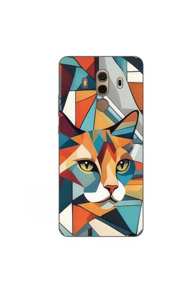 OEM Husa compatibila cu Huawei Mate 10 Pro Silicon Gel Tpu Model Cubic Cat Art