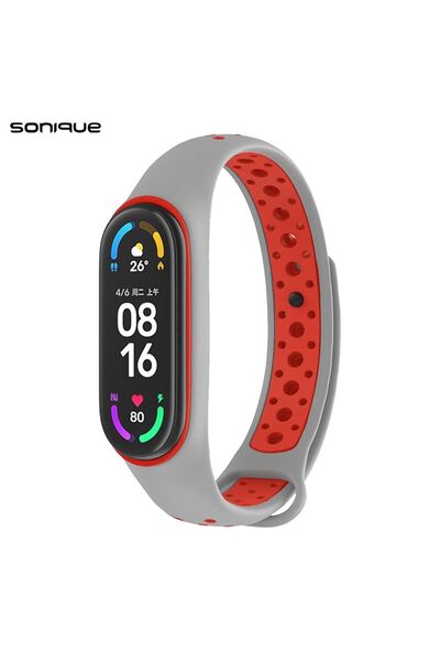 Sonique Λουράκι Σιλικόνης Sport για Xiaomi Mi Band 3/4 Γκρι / Κόκκινο