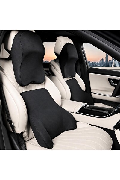 Auto Family FZE مجموعة وسادة مسند الرأس ووسادة دعم أسفل الظهر - مجموعة دعم ظه...